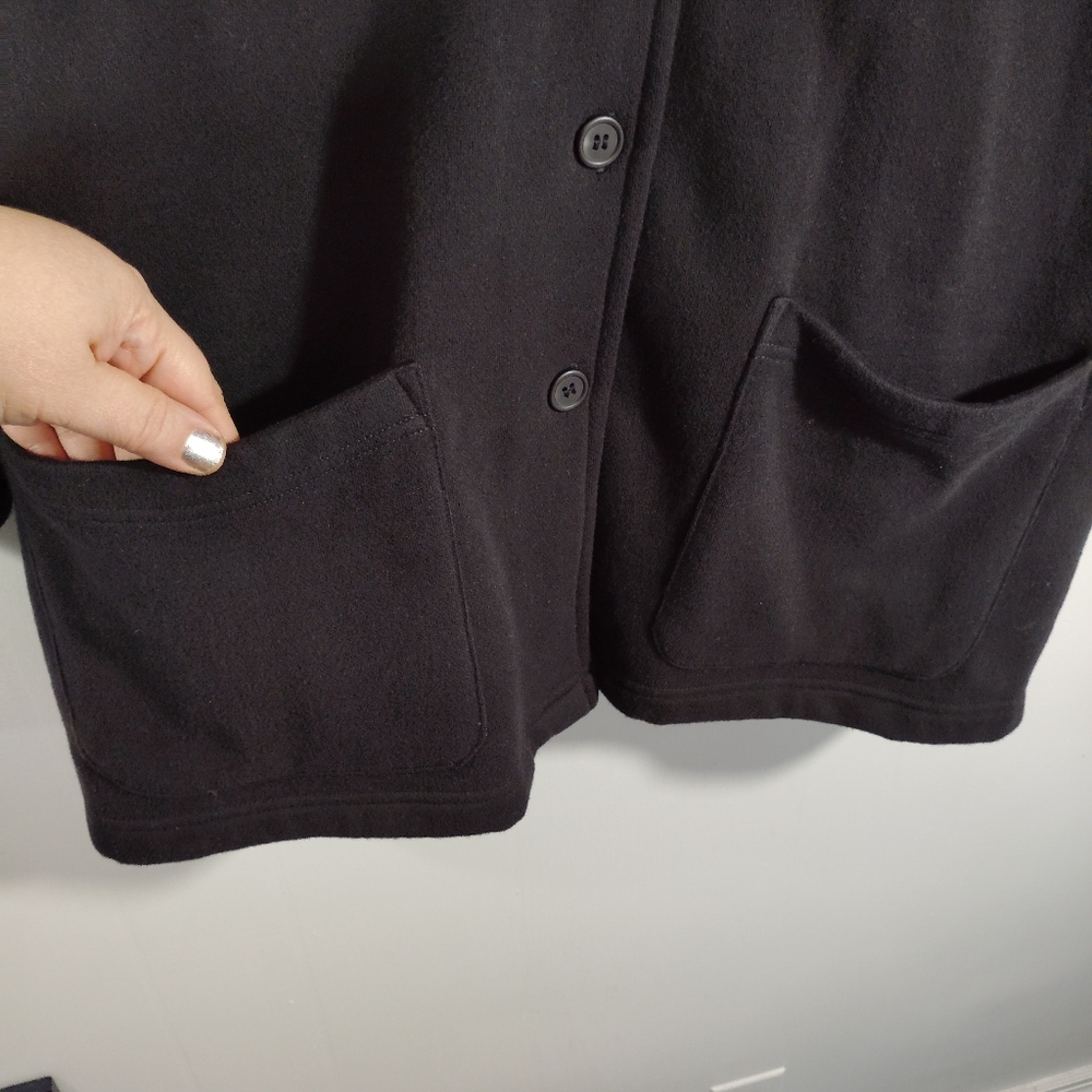 2X Jones New York Cozy Soft Jacket Long Coat Charcoal Gray Pockets Button Down - Picture 5 of 14